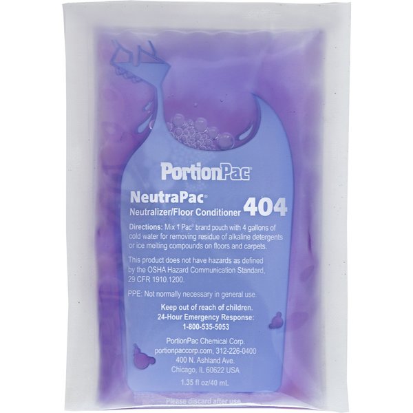 Portionpac NeutraPac Neutralizer/Floor Conditoner - 432 pouches/Case - Makes 4 GL per pouch 404-CS432